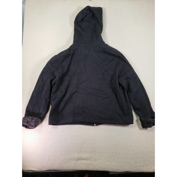 Pacer Jacket Womens Large PL Black Hooded Fleece-Lined Cotton Pockets Full-Zip - Picture 9 of 12
